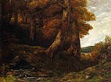 Gustave Courbet Canvas Paintings - Entering the Forest